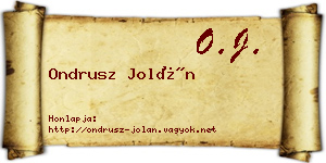 Ondrusz Jolán névjegykártya