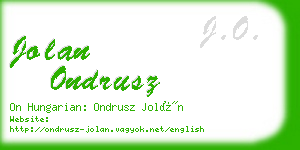 jolan ondrusz business card